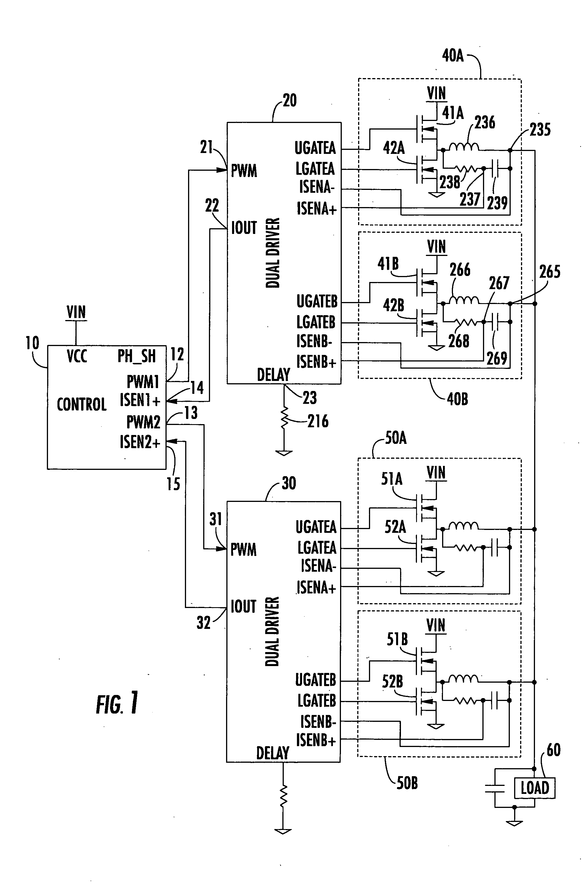 Multi-channel driver interface circuit for increasing phase count in a multi-phase DC-DC converter