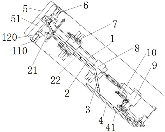 Inclined shaft heading machine