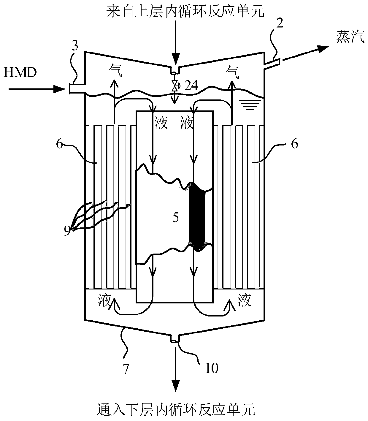 Reaction recovery system for continuous synthesis of polyamide and method thereof