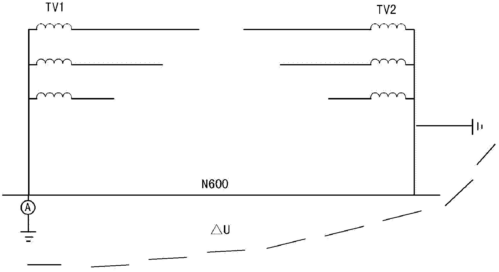 One-point grounding detection device and detection method for neutral line of secondary coil of voltage transformer