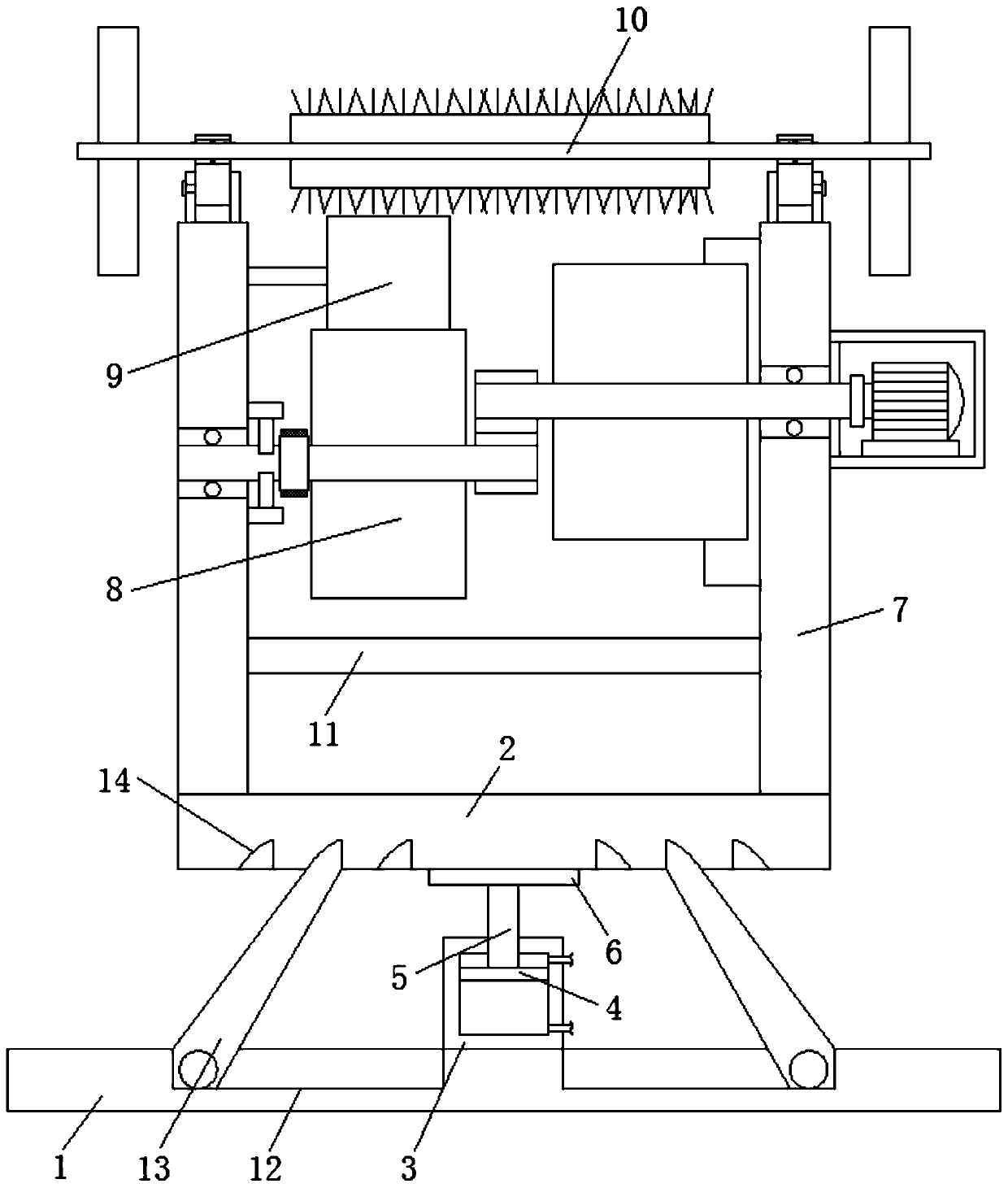 A cleaning device for hydrodynamic floating garbage on gentle slopes of river shallow water beaches