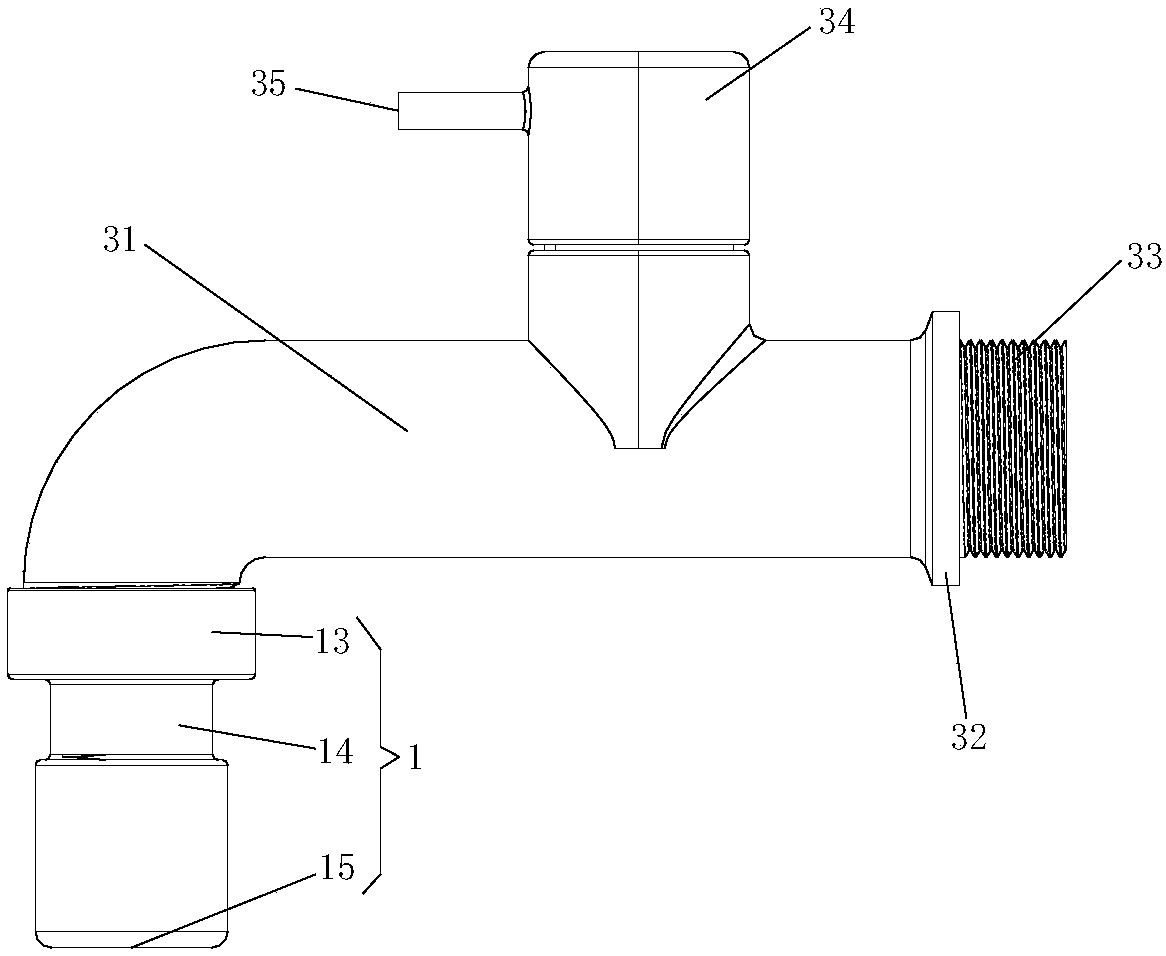 Connecting device for water inlet pipe of washing machine