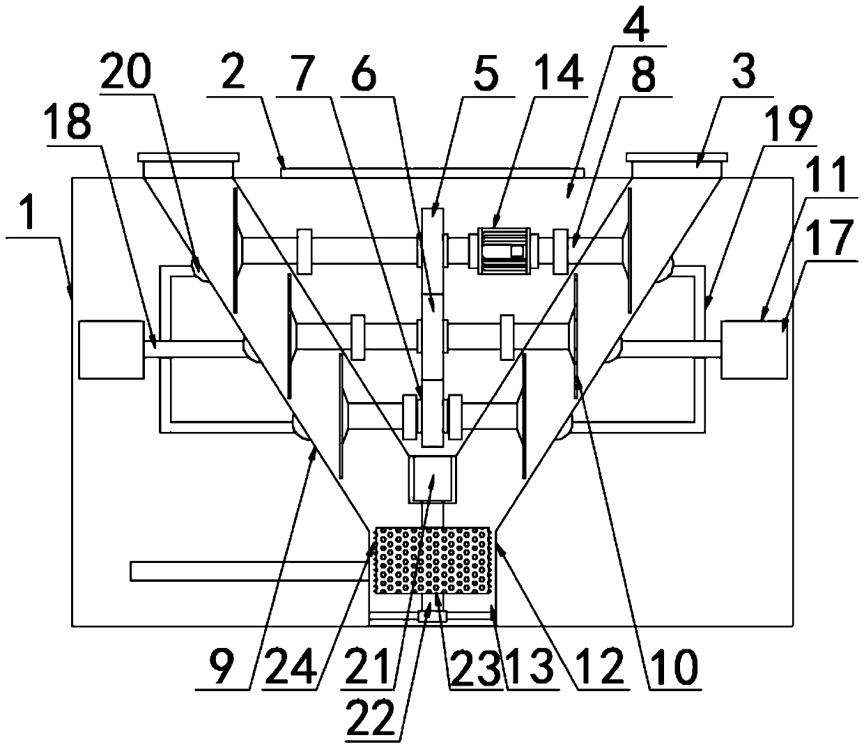 A multi-stage chopping and grinding machine