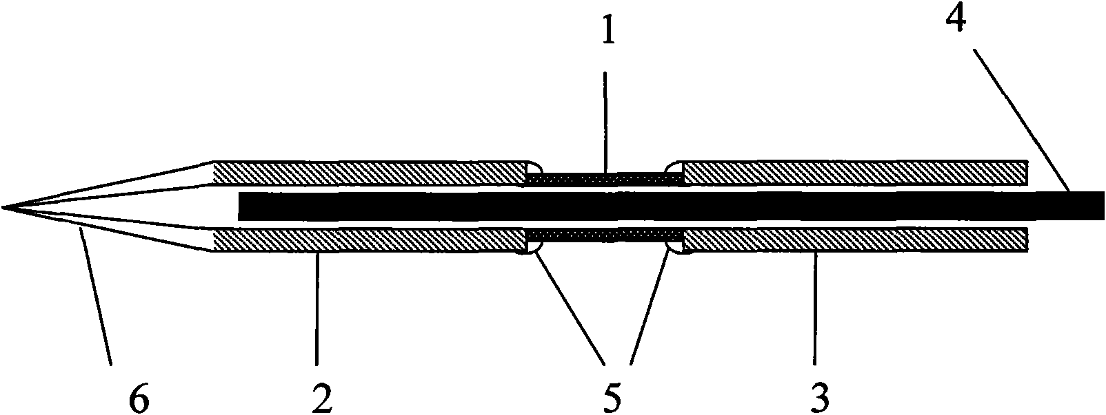 Direct implantation type microdialysis probe and preparation method thereof