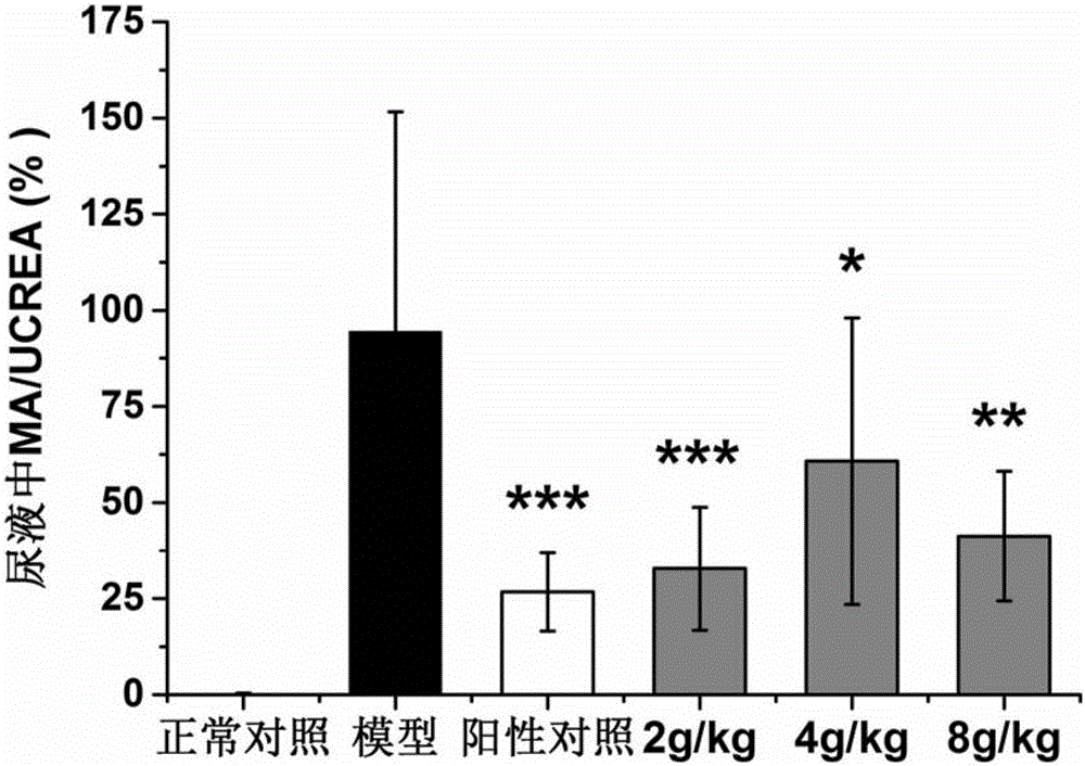 Traditional Chinese medicine alcohol extract for treating diabetic nephropathy and preparation method and application thereof