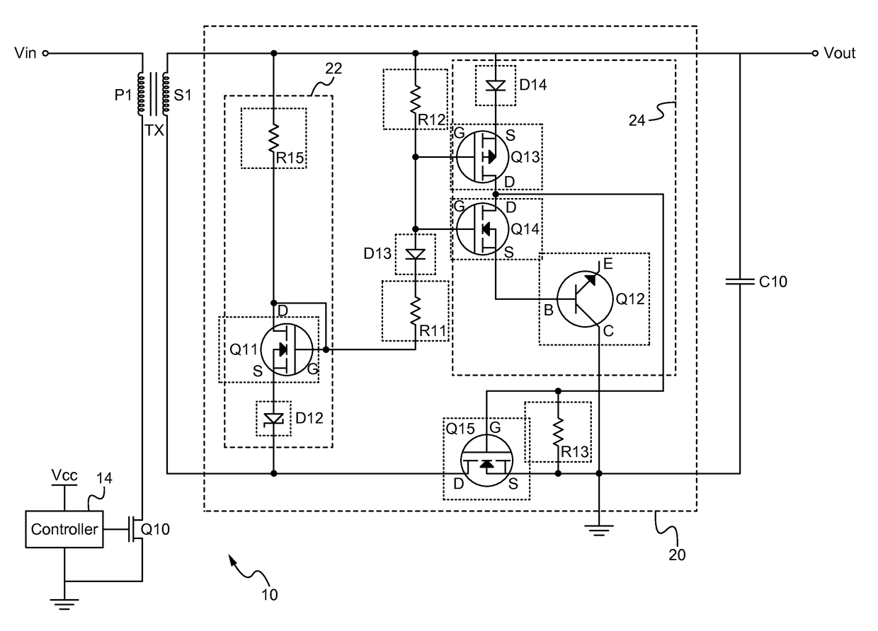 Self-driven synchronous rectifier circuit