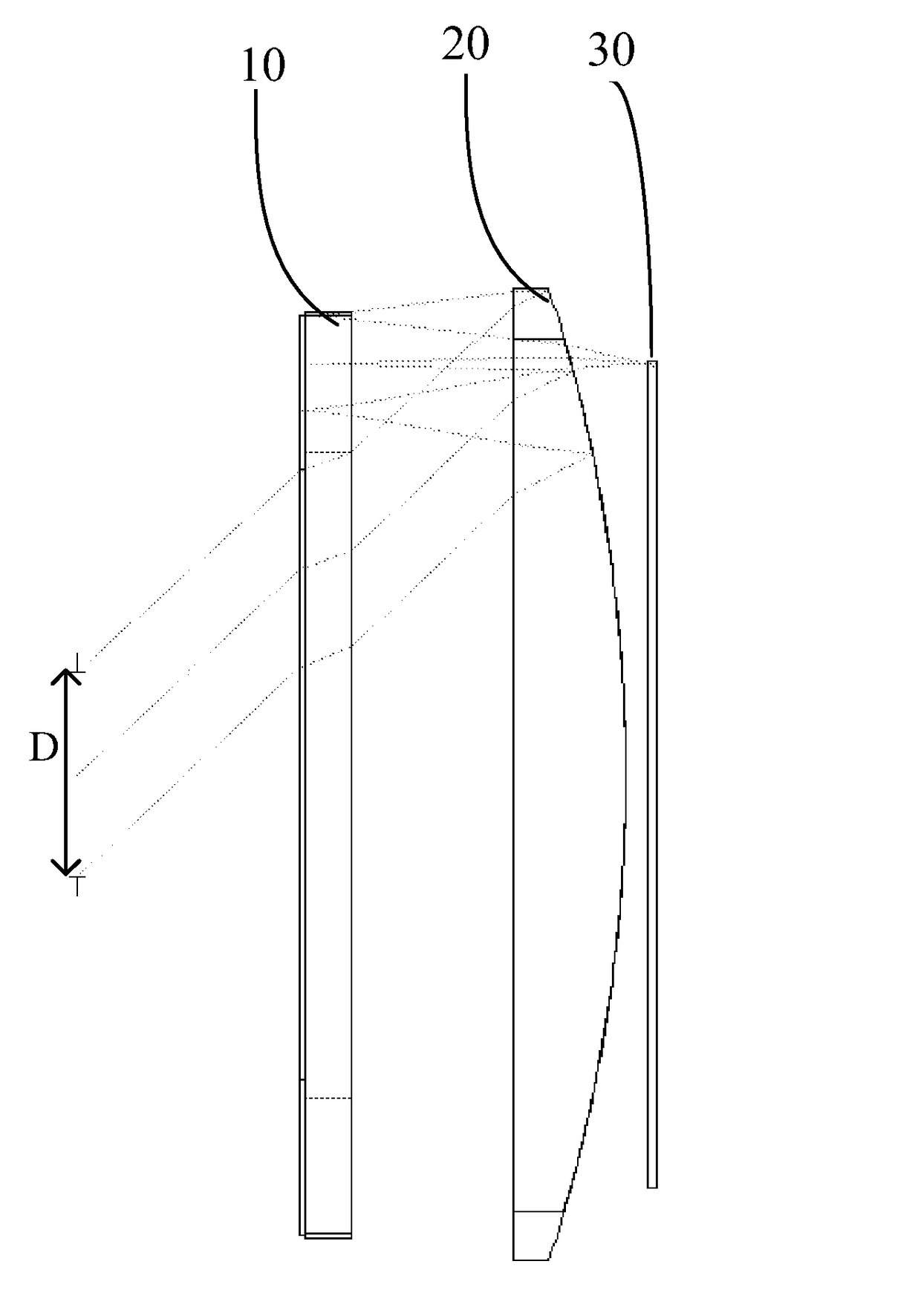 Short-range optical amplification module, spectacles, helmet and VR system