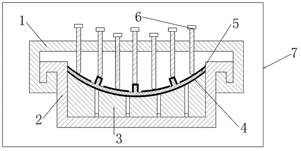 Age forming method and mould for aluminum lithium alloy welding structural wallboard