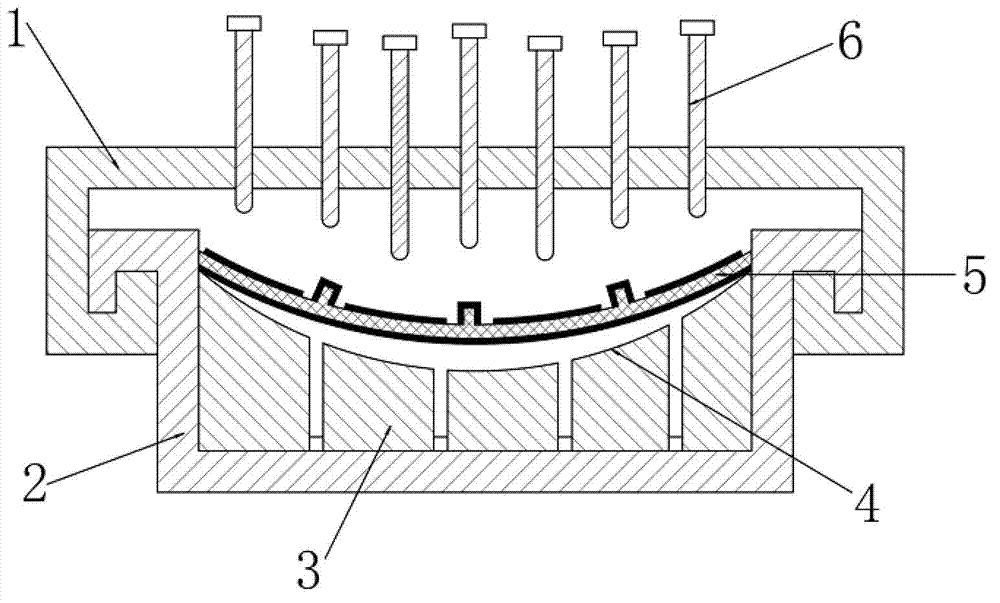 Age forming method and mould for aluminum lithium alloy welding structural wallboard