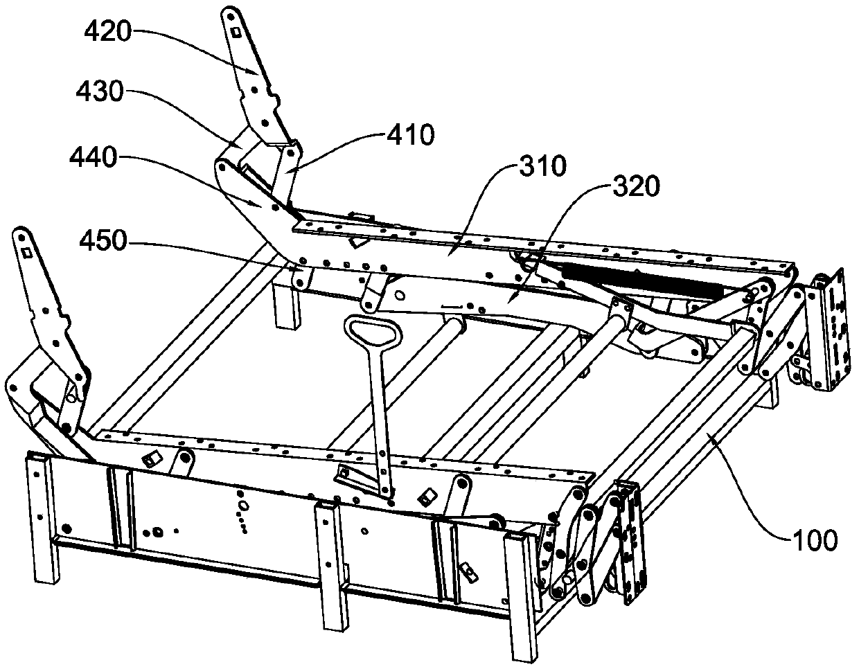 Backrest tilting mechanism of seat function frame