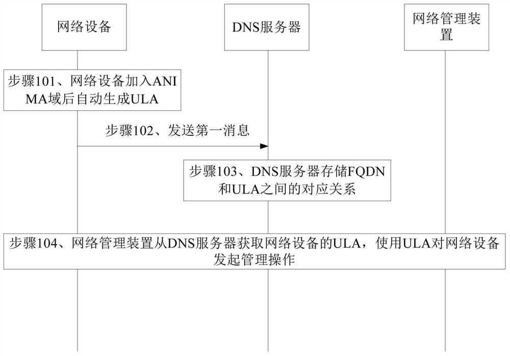 Network equipment management method, network equipment and domain name system DNS server