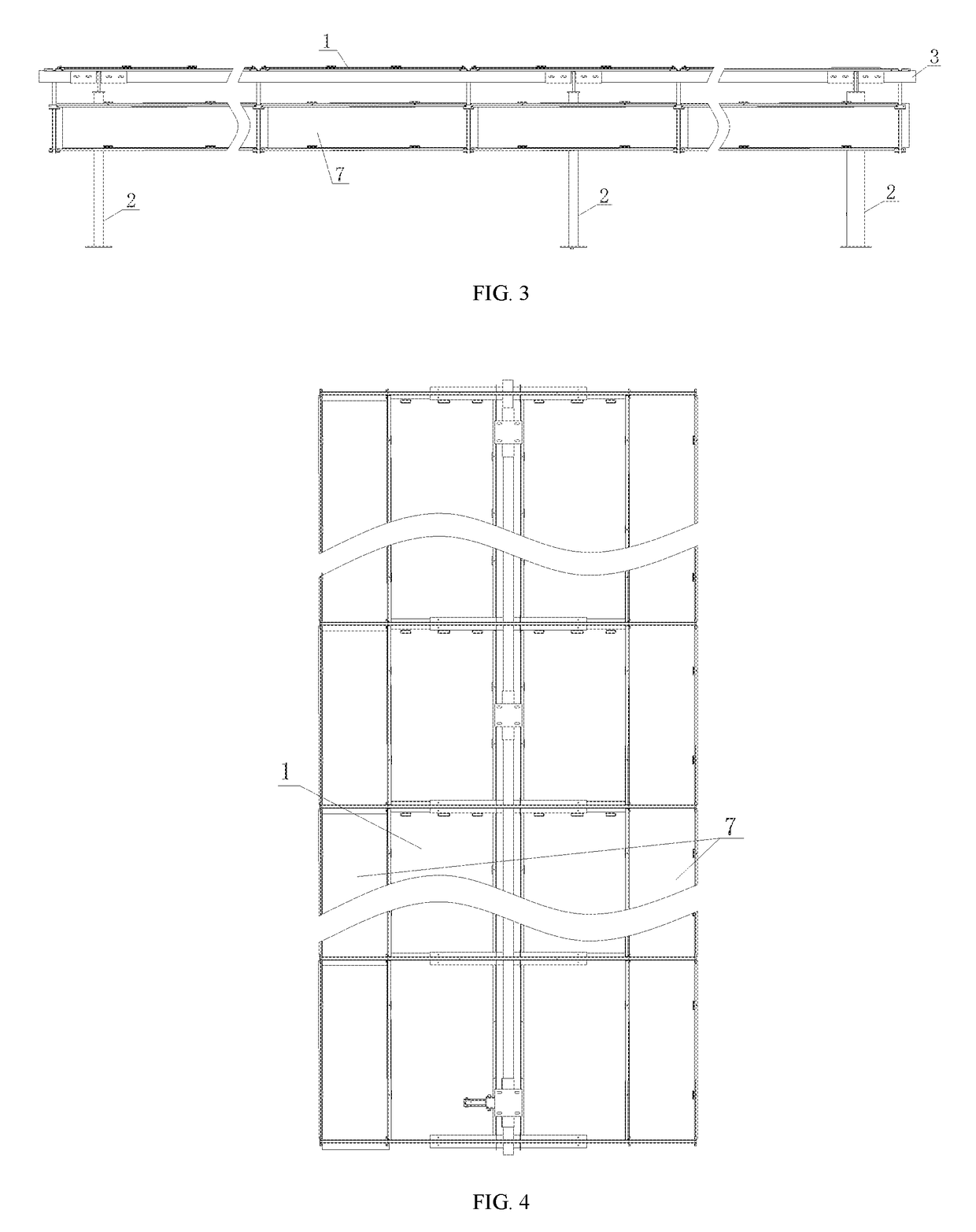 Horizontal single-axis tracking photovoltaic support with double-sided power generation