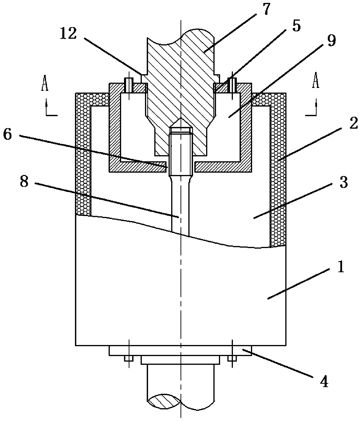 Ultra-high temperature long-term mechanical testing system for configuring thermal insulation air-cooling clamp