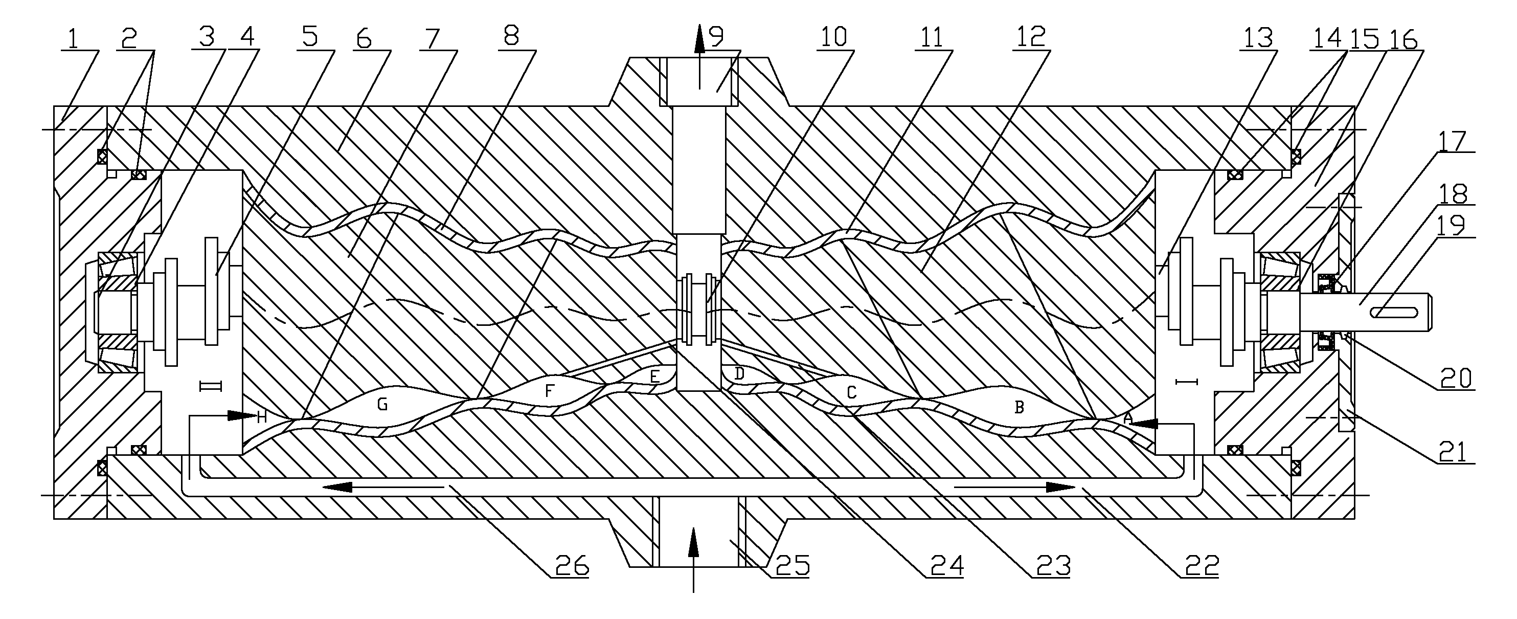 High-pressure seawater hydraulic pump for double-cone opposite-cone threaded rod