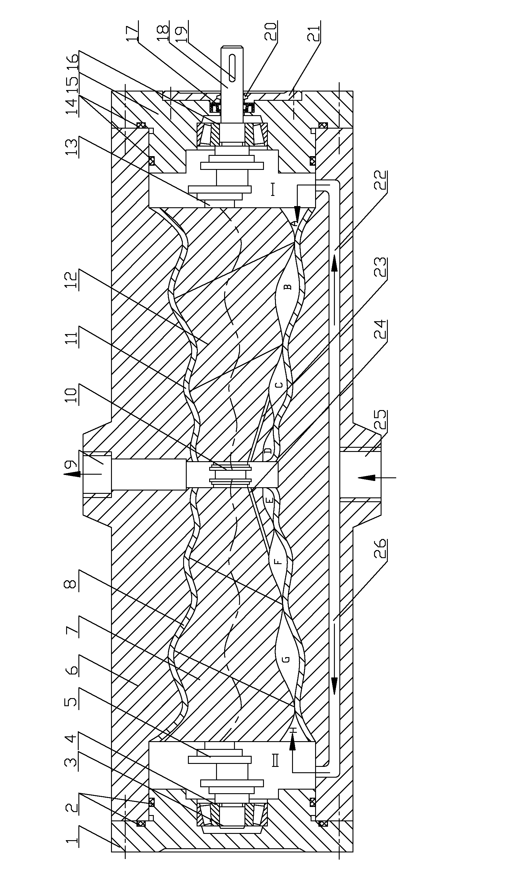 High-pressure seawater hydraulic pump for double-cone opposite-cone threaded rod