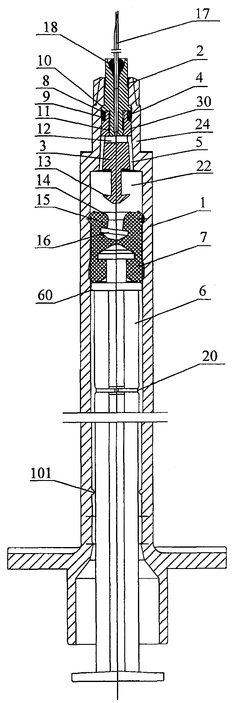 Safe self-destroyed syringe with greater force for preventing needle from withdrawing