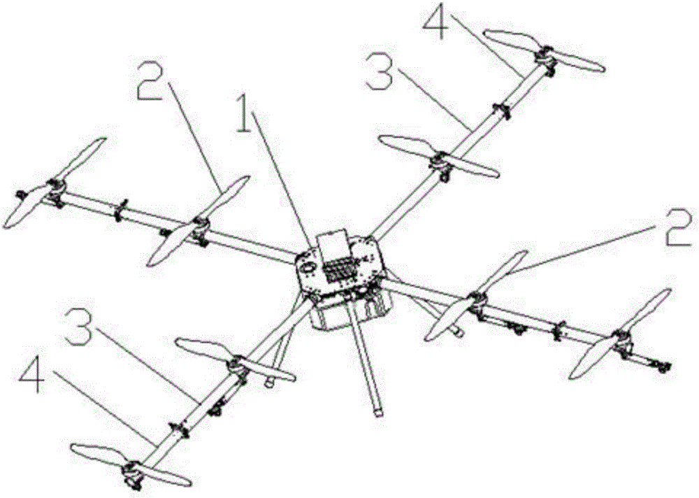 Foldable multi-rotor plant protection unmanned aerial vehicle