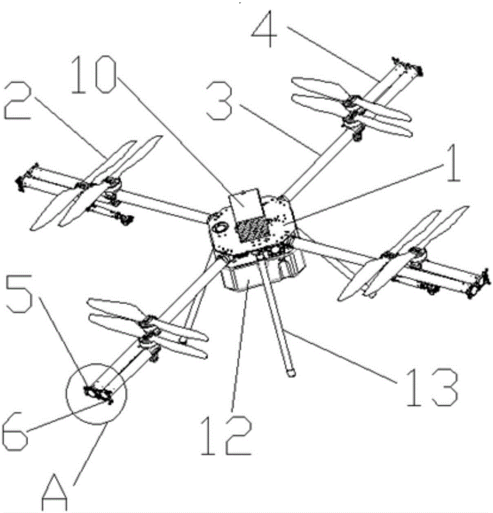 Foldable multi-rotor plant protection unmanned aerial vehicle