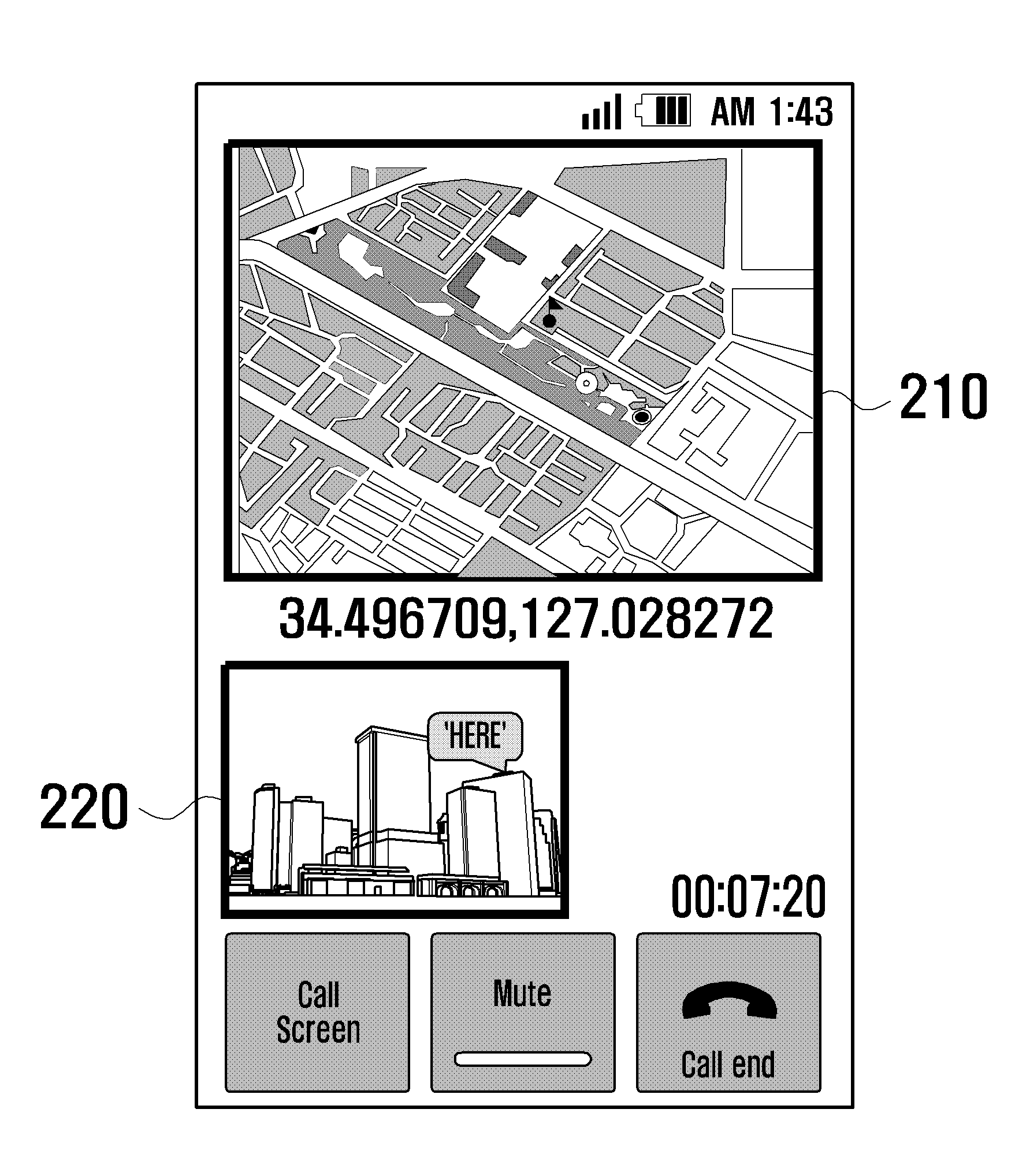 Apparatus and method for displaying a position of mobile terminal