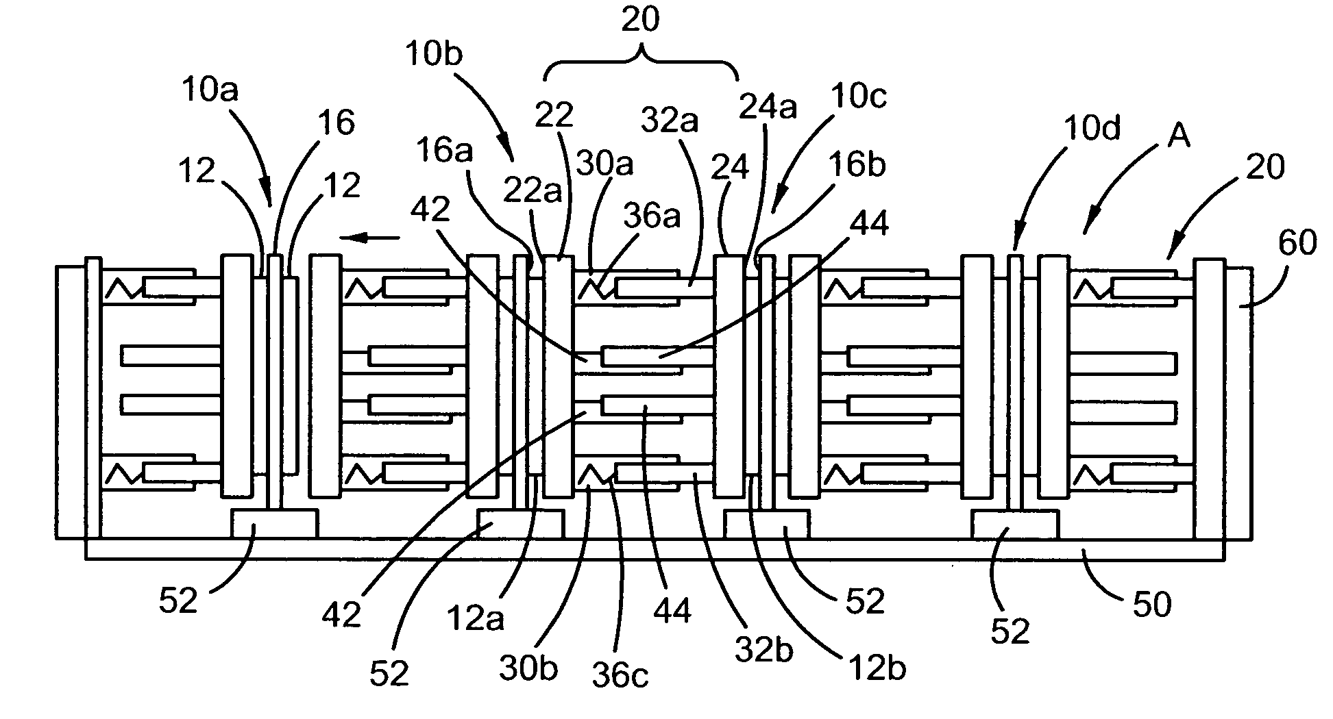 Interposable heat sink for adjacent memory modules