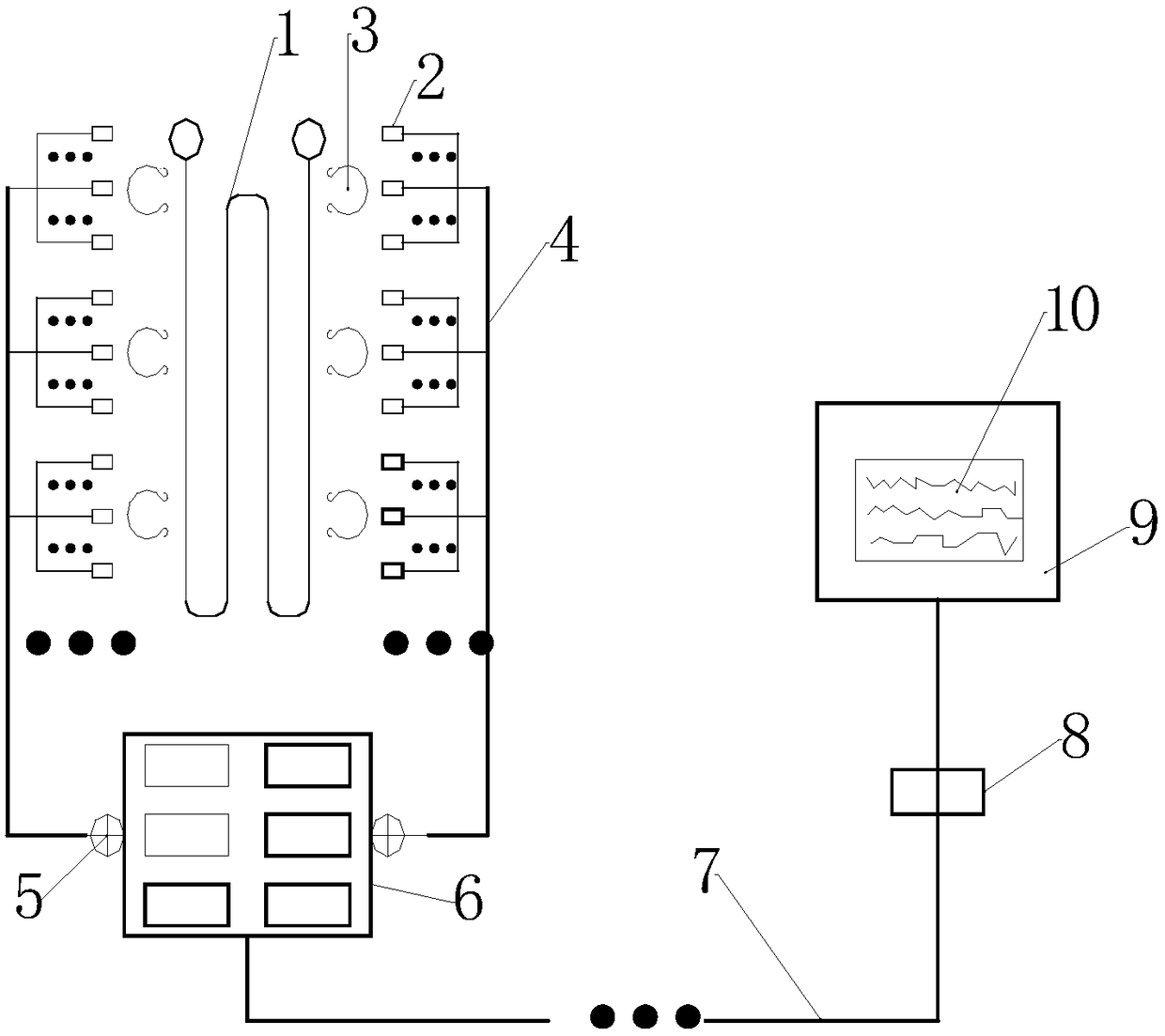 On-line monitoring device and method for flow state of chemical cleaning pipeline of superheater in power station