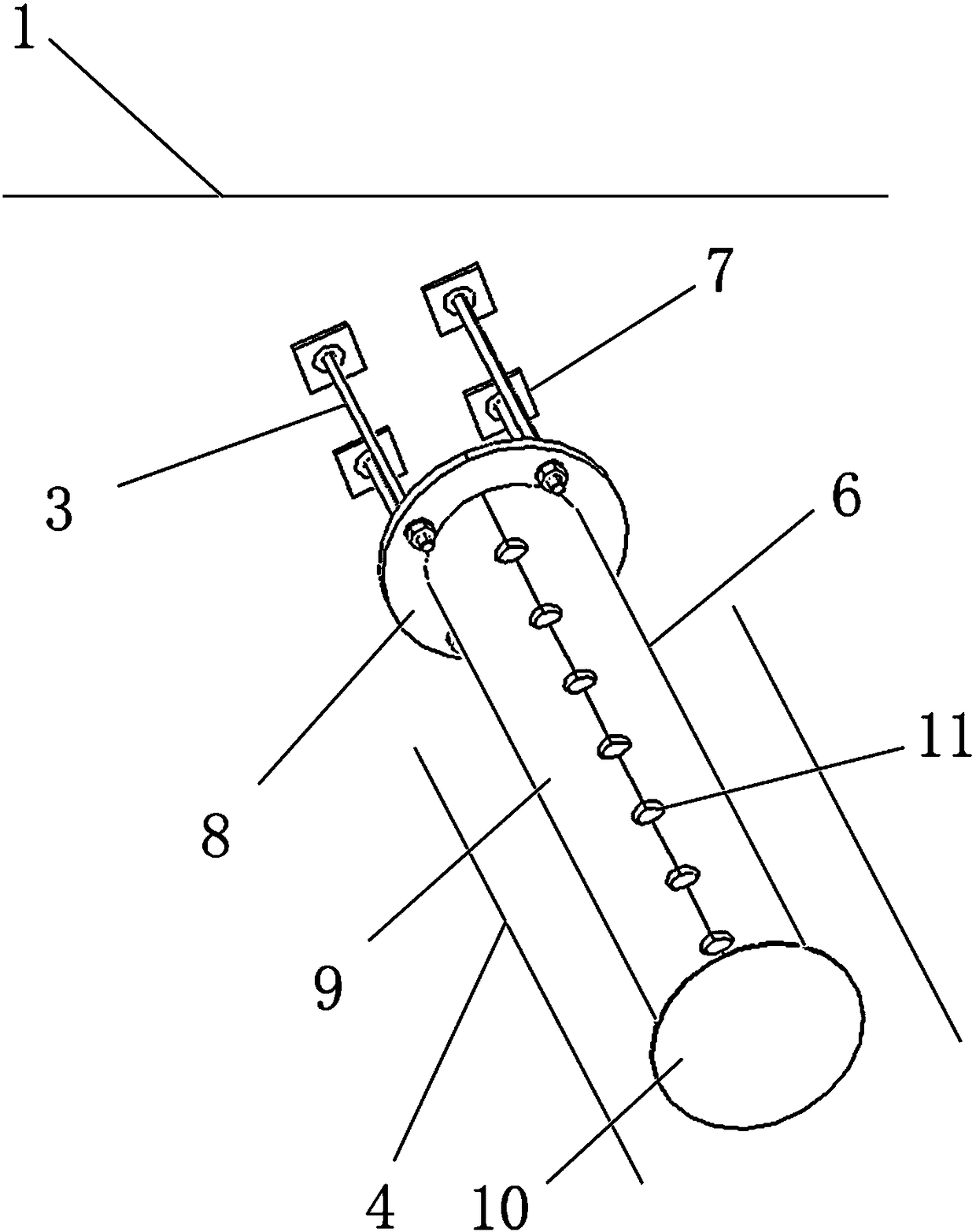 Cylindrical shear brace connecting structure for precast pier and precast plate