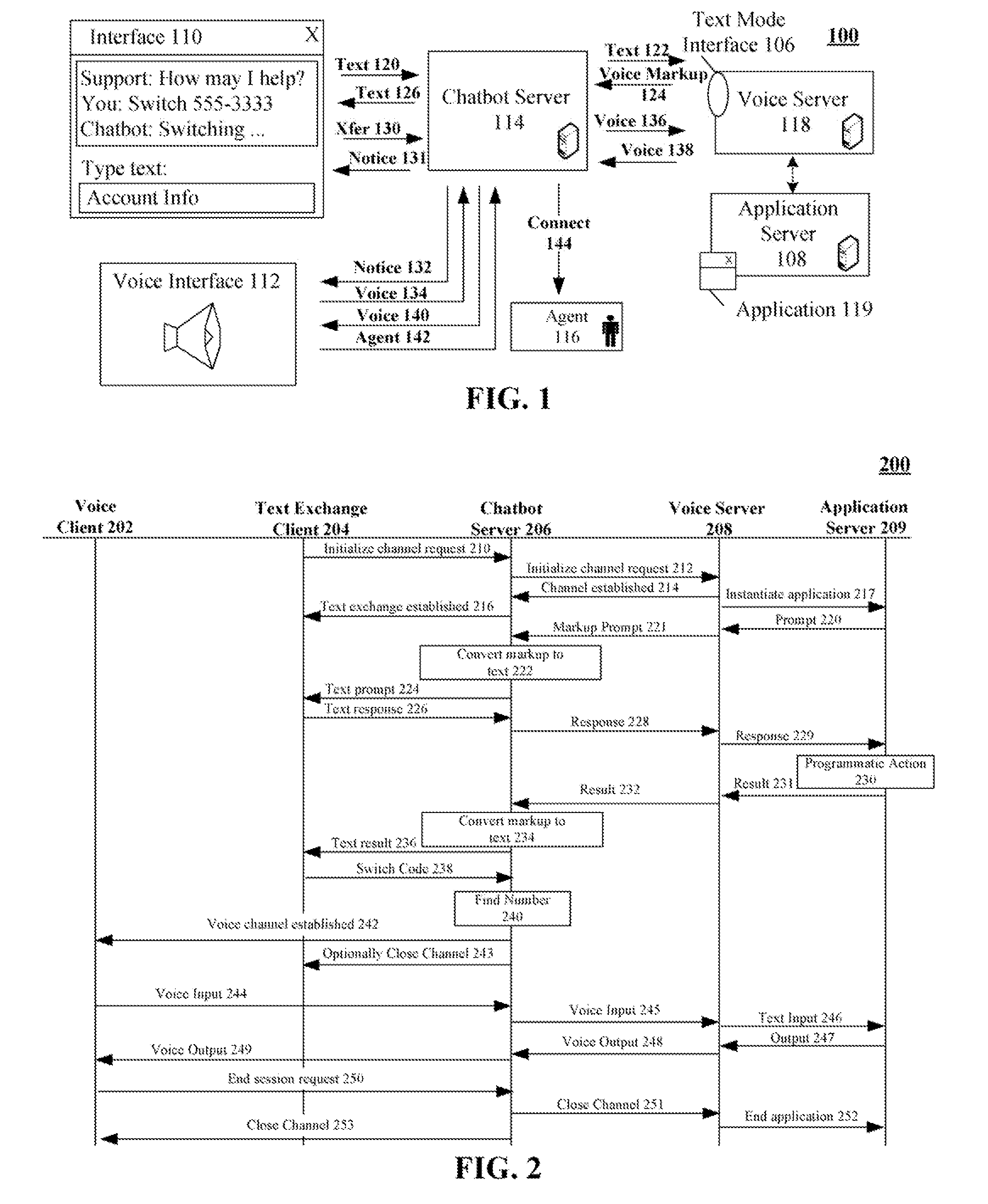 Switching between modalities in a speech application environment extended for interactive text exchanges