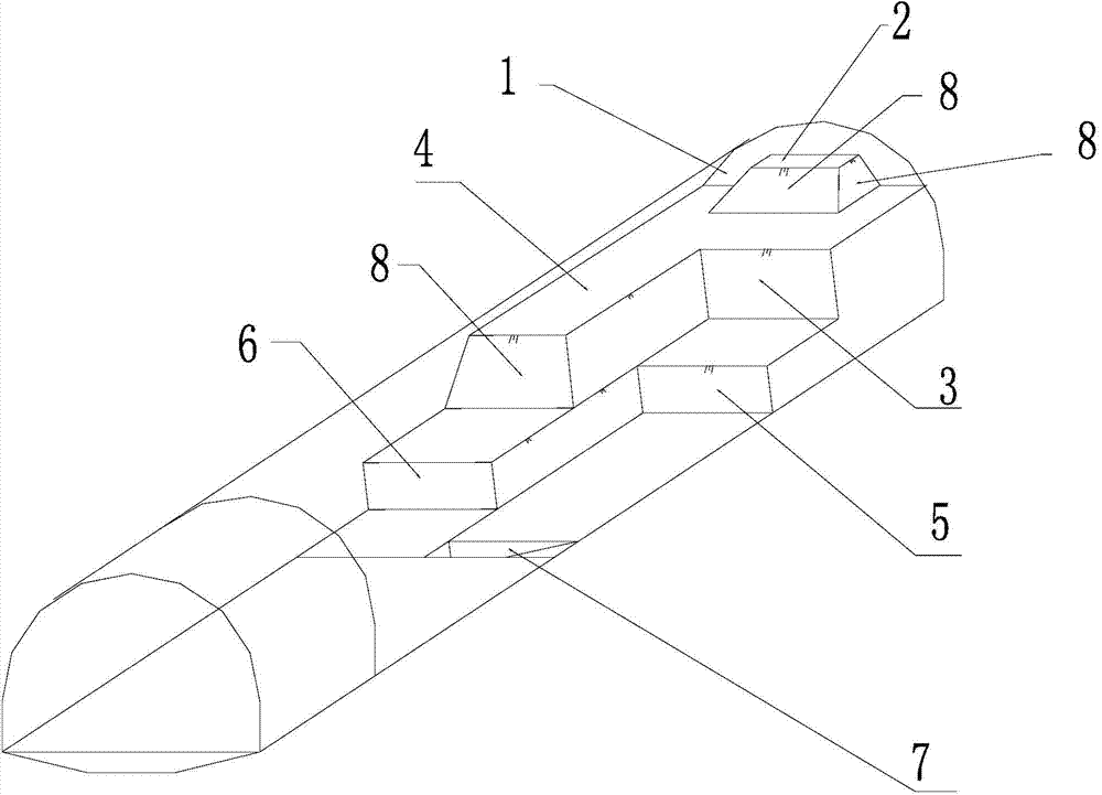 Tunnel excavation method in shallow-buried bias-pressure toppling-deformation bulk solid and strong-unloading rock structure