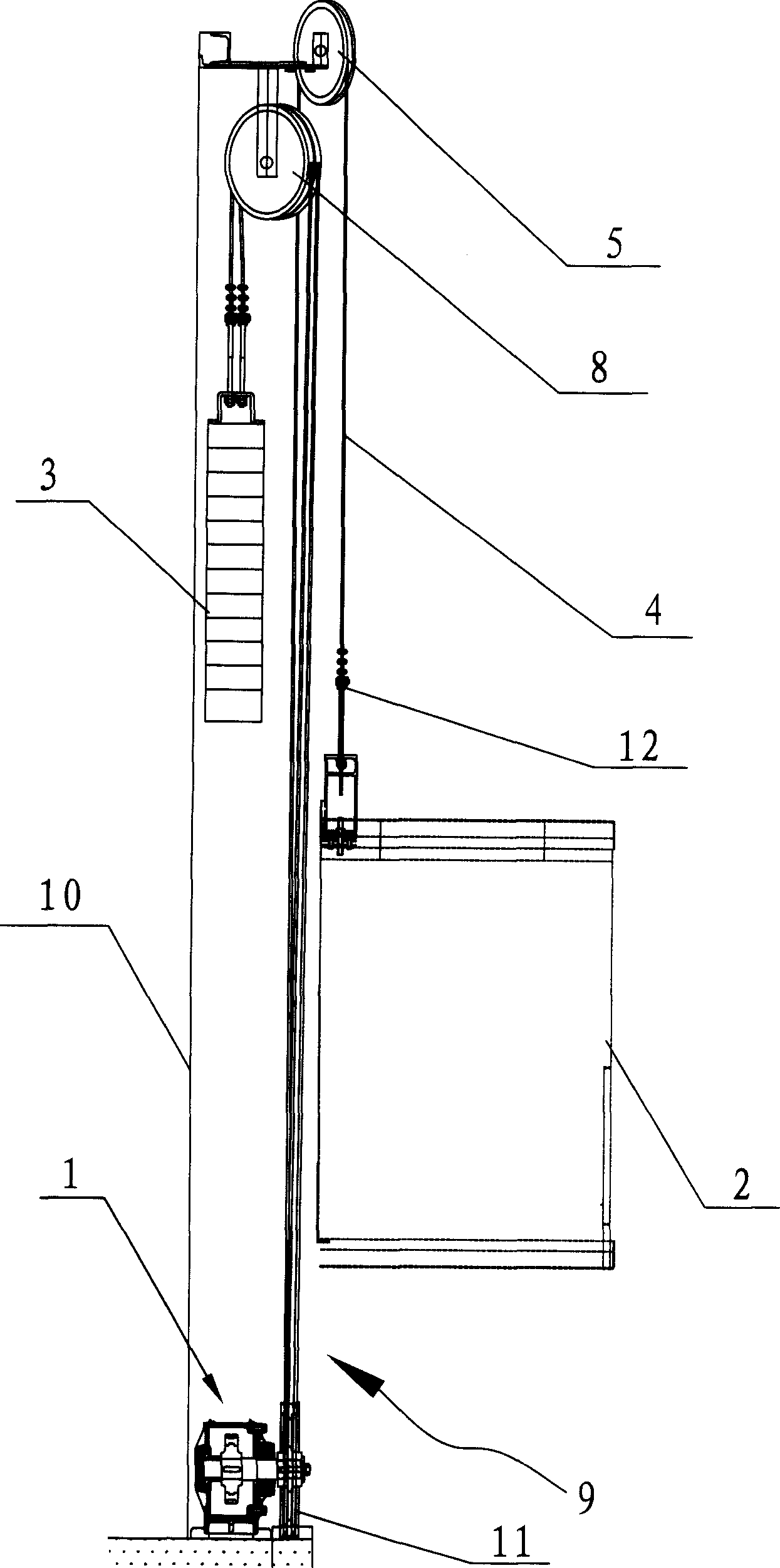 Lift dragging and driving mechanism