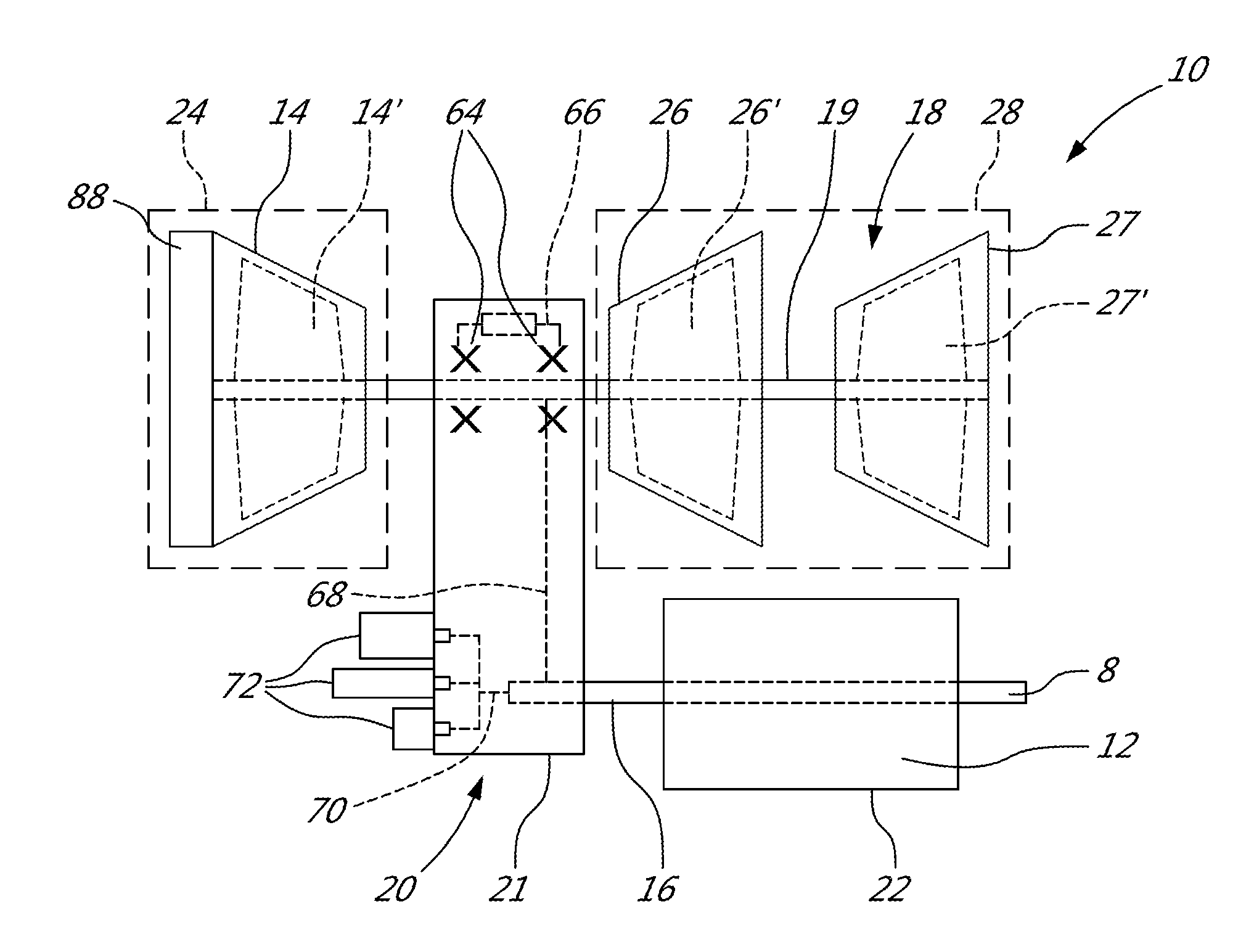 Compound engine assembly with cantilevered compressor and turbine