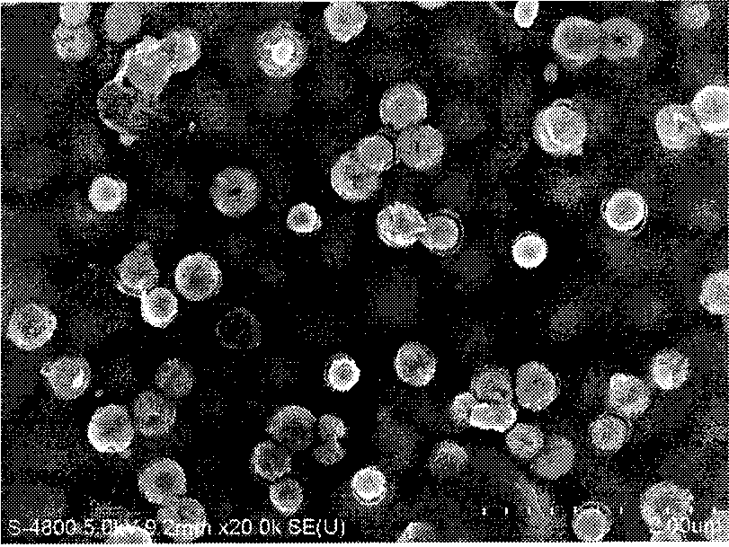 Photochromic WO3 film with hollow microsphere as micro-morphology and preparation method thereof