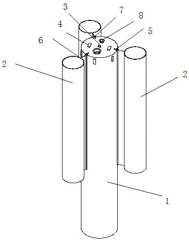 Detachable multiple cylinder base large bearing capacity suction foundation device