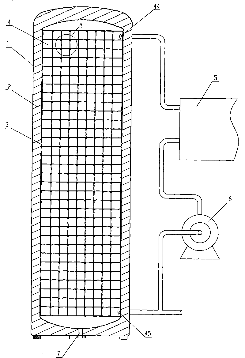 High-efficiency water tank for heat pump water heater