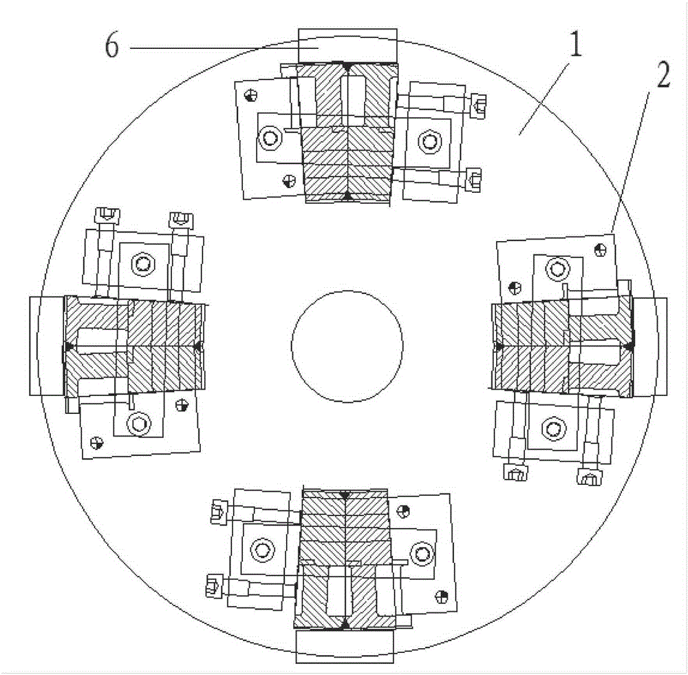 Tooling and technology for group machining of multi-arc surfaces of steam turbine blades