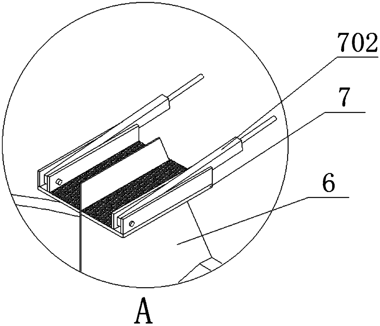 Rotating type drying frame in process of textile fabric printing and dyeing technology