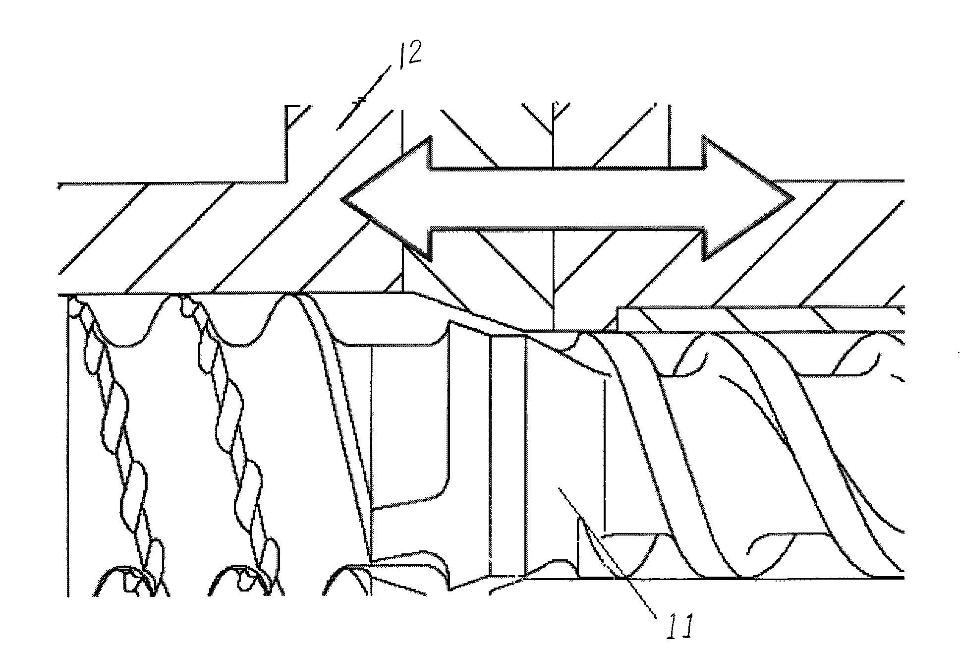 Door melt mass adjusting device of pugging and extruding pelletizer