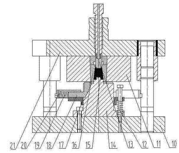 Hot-extrusion production line of prestressed anchorage device clamping piece