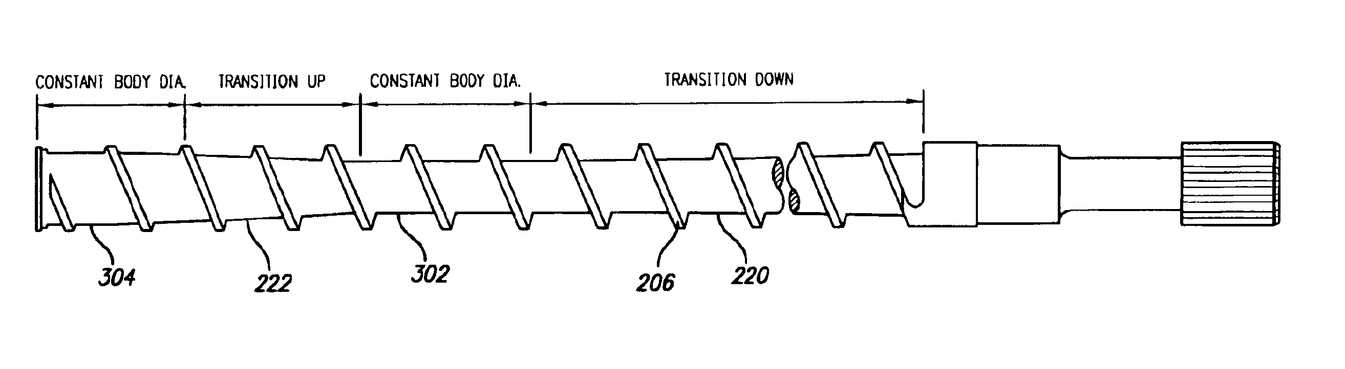 Injection/extruder screw