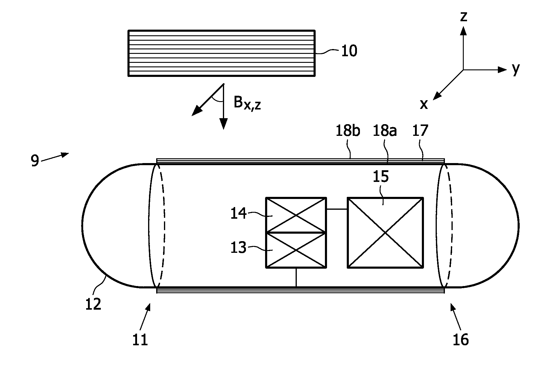 Electronic device suitable for bioimplantation