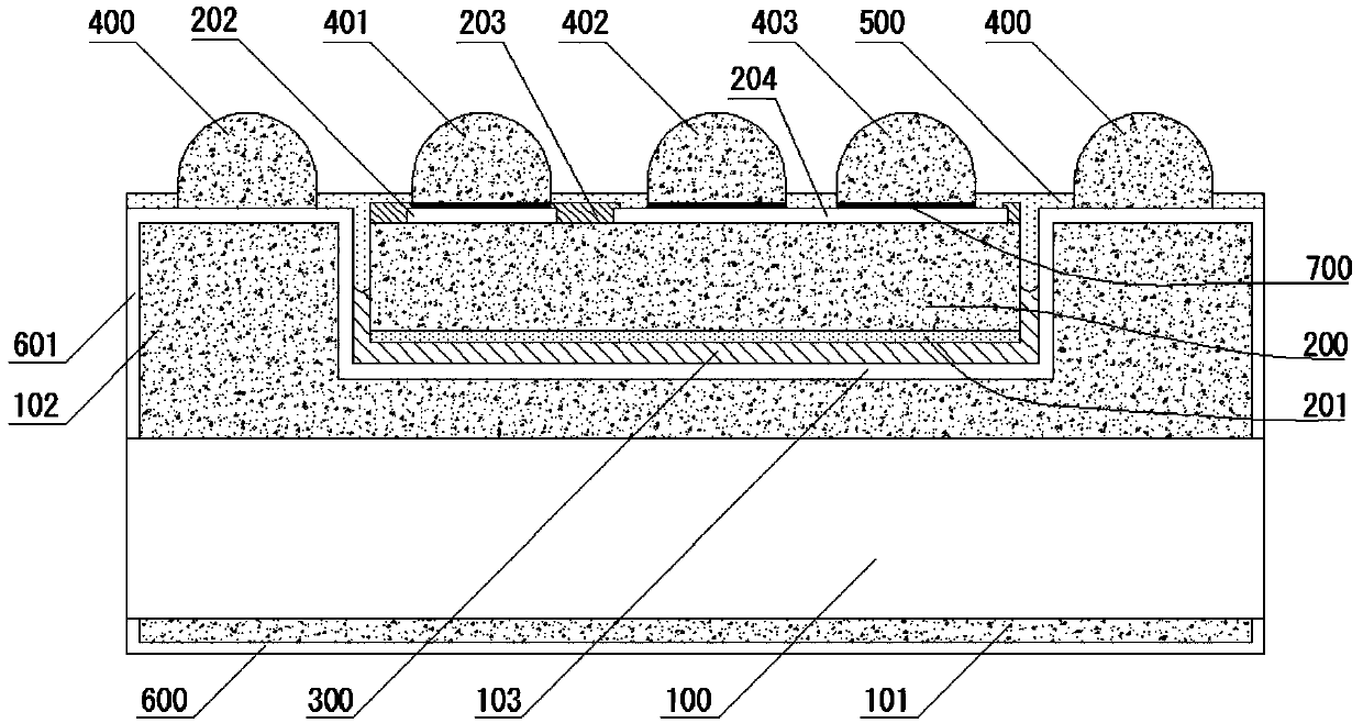 Fan-out-shaped packaging structure of large power MOSFET and manufacturing technology