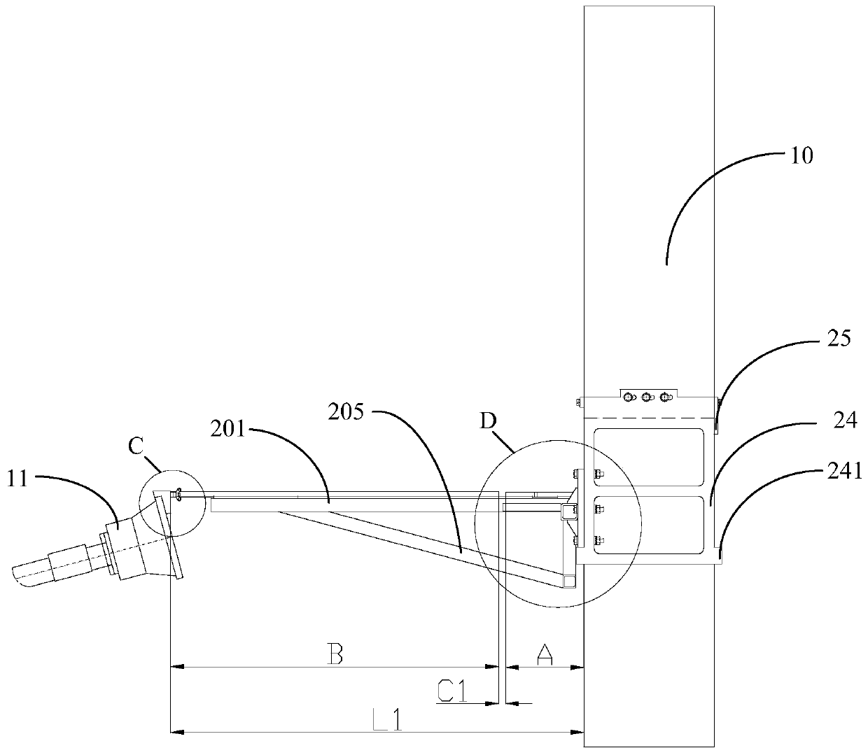 Feed source distance measurement device and feed source distance measurement method