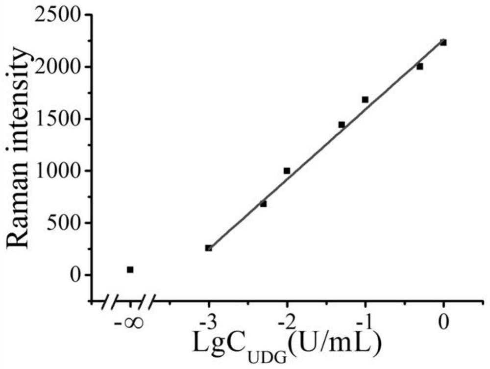 A biosensor for detecting uracil glycosidase (UDG) activity and its preparation method