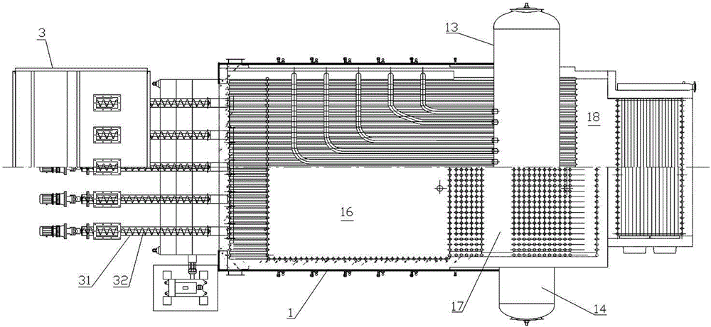 Ultralow-emission nitrogen oxide biomass chain boiler