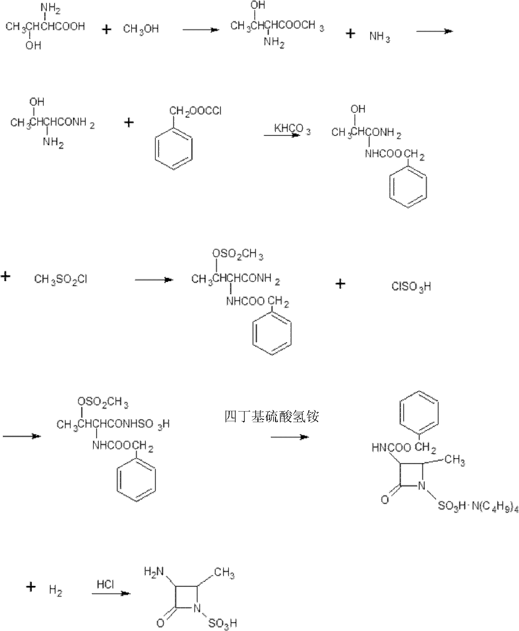 The preparation method of aztreonam monocyclic nucleus