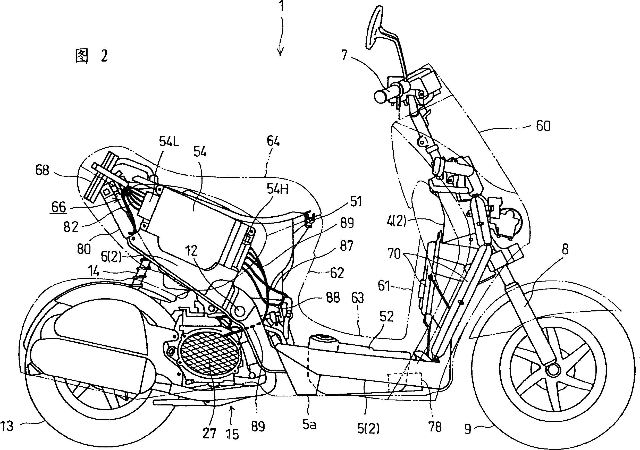 The wiring harness structure of electric motorcycle