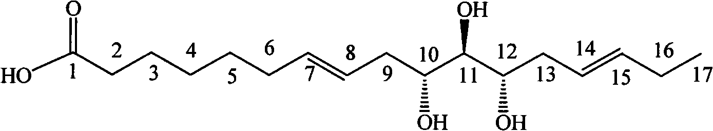 Polyhydroxy long-chain fatty acid, separation and extraction method thereof and application thereof in inhibiting the activity of aromatizing enzyme