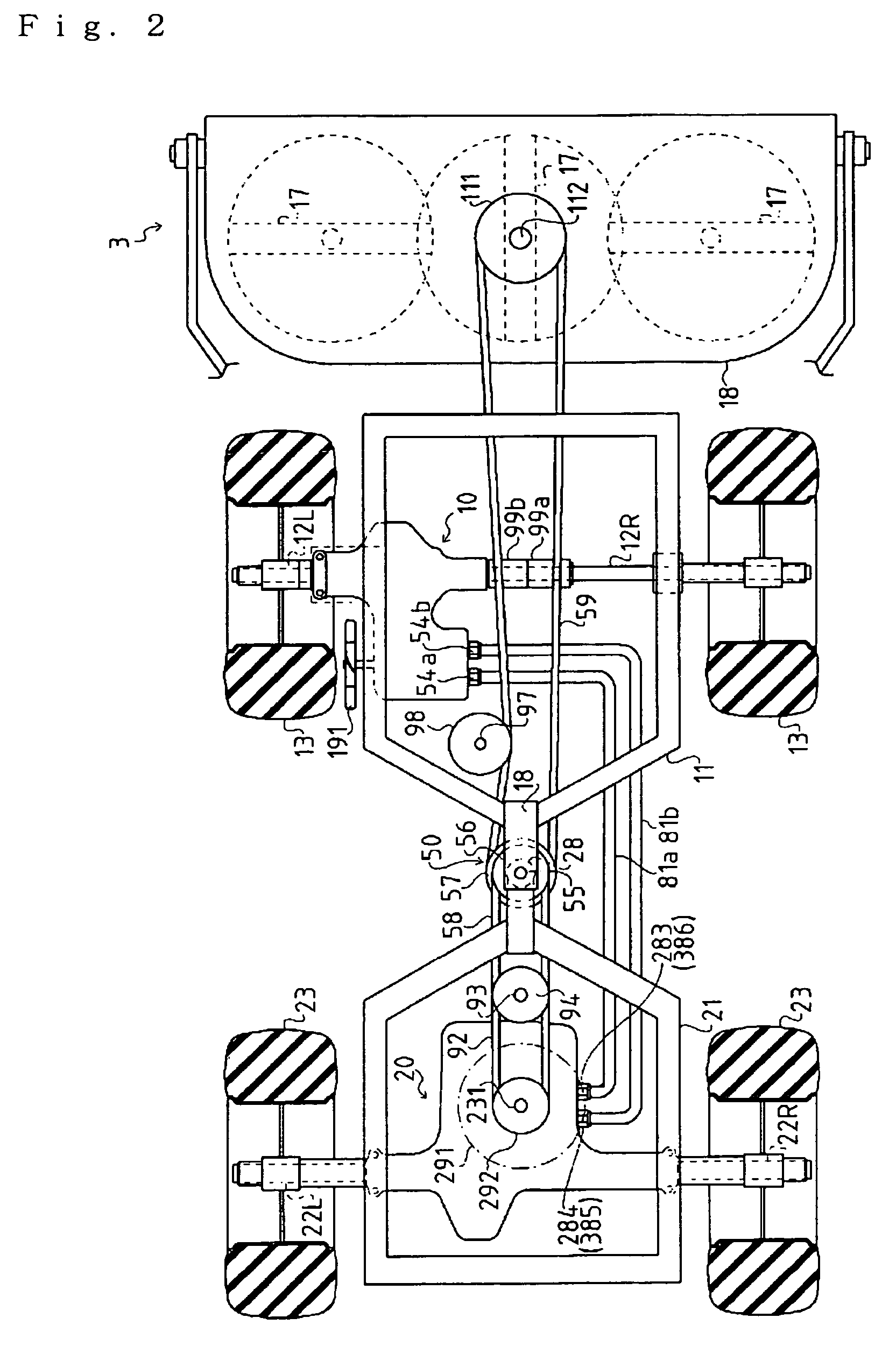 Hydraulic transaxle apparatus for a four-wheel-drive vehicle and four-wheel-drive vehicle using the apparatus