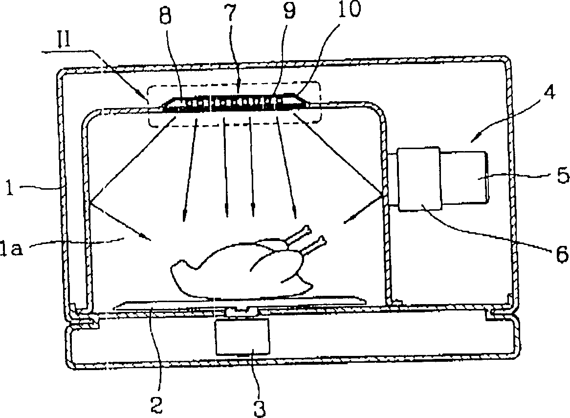 Microwave device including mesh component