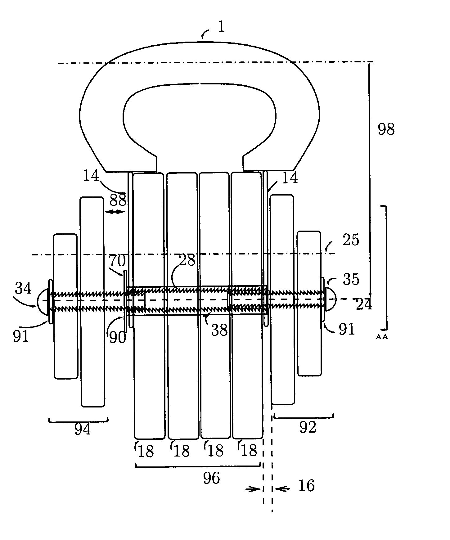 Adjustable exercise bell