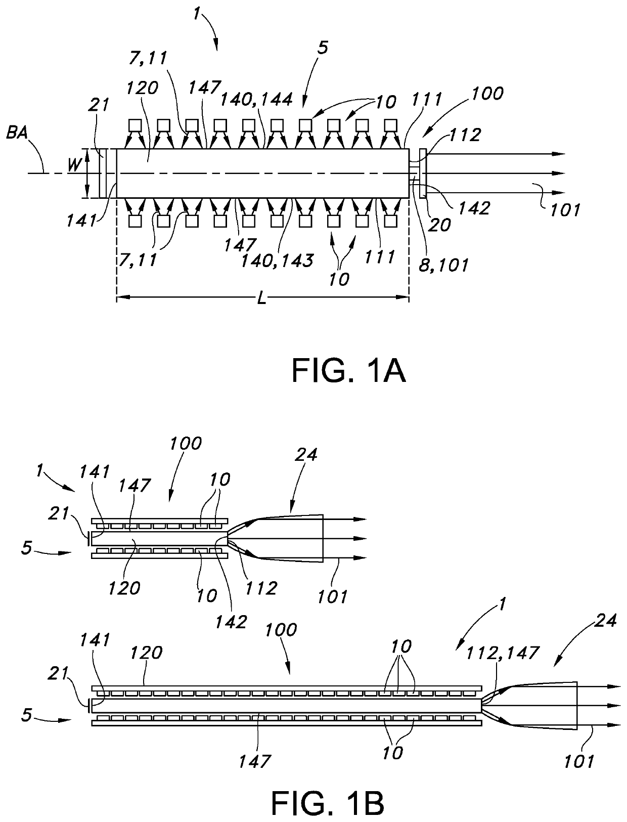 Remote optical pumping of luminescent concentration rods